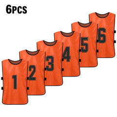 Quick-Dry Numbered Soccer Pinnies – 2/6PCS Team Sports Vests