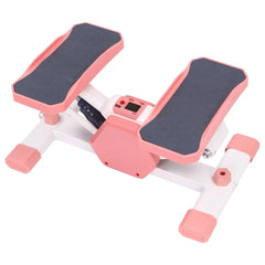 Compact Step Fitness Machine, LCD Display, Dual Resistance Bands, Smooth Stepping for Full Body Workout