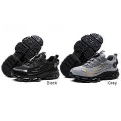 Men Steel Toe Shoes Non Slip Rotary Button Safety Shoes Anti-Smash Sport Work Shoe Breathable Air Cushion Shoe For Outdoor Sport