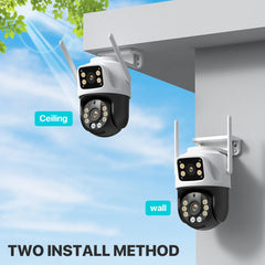 6K Triple-Lens PTZ Outdoor WiFi Camera – Auto Tracking Security CCTV (ICSee)