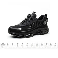 Men Steel Toe Shoes Non Slip Rotary Button Safety Shoes Anti-Smash Sport Work Shoe Breathable Air Cushion Shoe For Outdoor Sport