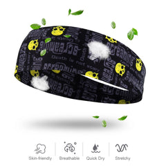 Gothic Skull Sports Headband – Sweat-Wicking Hair Band for Workout & Fitness