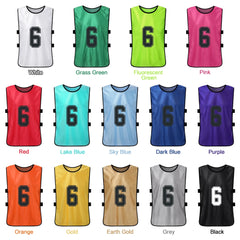 Quick-Dry Numbered Soccer Pinnies – 2/6PCS Team Sports Vests