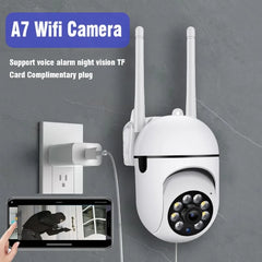A7 Outdoor WiFi Security Camera – AI Human Tracking & 2-Way Audio (1MP)