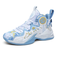Men's Basketball Shoes No-Slip Breathable Outdoor Shoes Fashion Graffiti Training Shoes