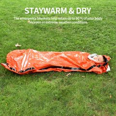 Portable Emergency Survival Sleeping Bag – Waterproof Thermal Mylar Sack for Outdoor Rescue & Camping