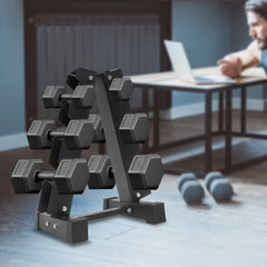 3 Tier Metal Dumbbell Rack Stand Compact A Frame Dumbbell Rack Dumbbell Storage Rack for Home Gym
