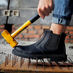 Men’s Waterproof Steel Toe Work Boots – Durable Leather Construction Shoes