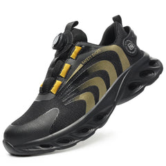 Men’s Lightweight Safety Shoes – Steel Toe, Puncture-Proof, Rotary Buckle Design