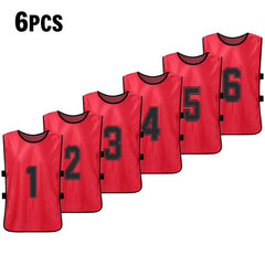 Quick-Dry Numbered Soccer Pinnies – 2/6PCS Team Sports Vests