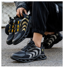 Men’s Lightweight Safety Shoes – Steel Toe, Puncture-Proof, Rotary Buckle Design