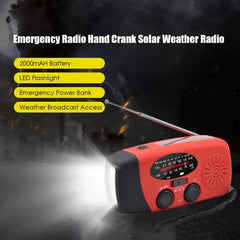 Multifunctional Emergency Radio – Hand Crank, Solar, Power Bank, NOAA/FM/AM