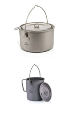 Widesea Titanium Camping Cookware Set – Lightweight Outdoor Pot & Pan for Hiking & Trekking