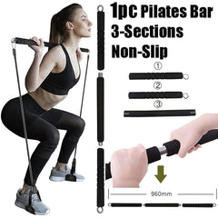 Workout Bar & Resistance Bands Set – Pilates & Home Strength Training Kit