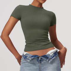 NCLAGEN Women’s Athletic T-Shirt – Breathable Stretch Gym & Yoga Tee