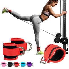 Double D-Ring Ankle Straps for Cable Machines – Glute & Leg Workout Cuffs