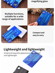 Multifunctional Survival Tool Card – Swiss Army Style Card with Light & Beauty Tools