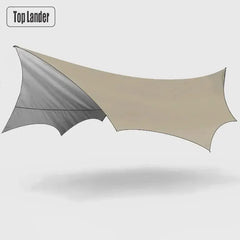 5.1x5.1m Large Waterproof Octagon Camping Tarp – Outdoor Sun Shelter Awning, Butterfly Tent Shade Canopy for Beach & Travel