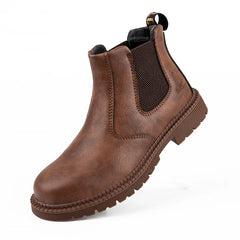 Men’s Waterproof Steel Toe Work Boots – Durable Leather Construction Shoes