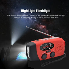 Multifunctional Emergency Radio – Hand Crank, Solar, Power Bank, NOAA/FM/AM
