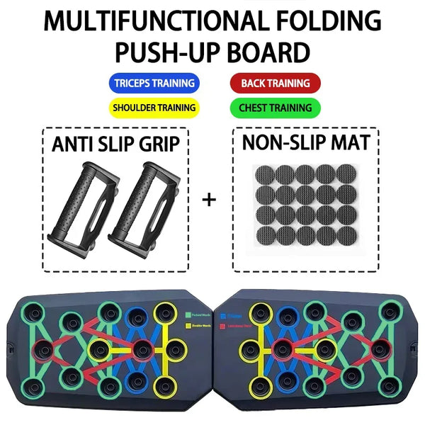 Multifunctional Foldable Push-Up Board Set – Portable Upper Body Training System