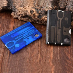 Multifunctional Survival Tool Card – Swiss Army Style Card with Light & Beauty Tools