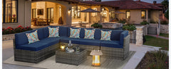 Outdoor Sectional Furniture Set – Patio Sofa & Chair Set with Cushions