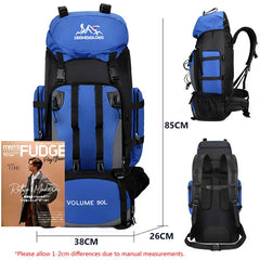90L Waterproof Hiking Backpack – Large Capacity Trekking & Camping Rucksack for Men
