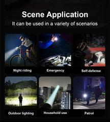 2,000,000LM Ultra-Bright Flashlight – Zoomable Waterproof Torch with Digital Display