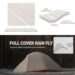 BISINNA Ultralight Backpacking Tent – 1-2 Person 20D Nylon Waterproof Camping Tent for Hiking, Travel, and Cycling