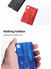 Multifunctional Survival Tool Card – Swiss Army Style Card with Light & Beauty Tools