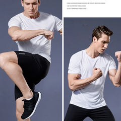 Men’s Quick-Dry Sports T-Shirt – Compression Fit for Running & Training