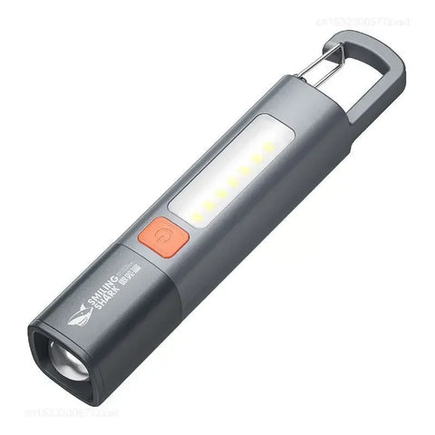 SMILING SHARK Mini Flashlight – High Brightness with Zoom & Side Floodlight