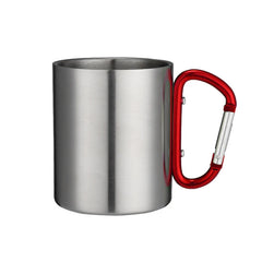 220ml Stainless Steel Camping Cup with Carabiner Handle – Portable Outdoor Travel Mug