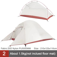 BISINNA Ultralight Backpacking Tent – 1-2 Person 20D Nylon Waterproof Camping Tent for Hiking, Travel, and Cycling