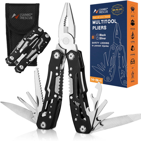 Folding Multi-Tool – EDC Survival Gear with Knife, Scissors, Pliers & Cutters