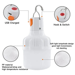60W USB Rechargeable LED Camping Lantern – Emergency Light for Outdoor Use