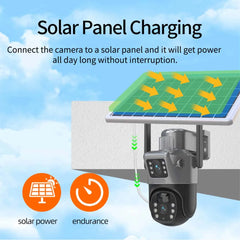 8MP 4K Solar WiFi Camera – Dual Lens PTZ Outdoor CCTV Surveillance