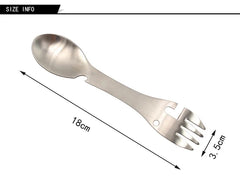 5-in-1 Camping Survival Tool – Fork, Knife, Spoon, Can/Bottle Opener EDC Kit