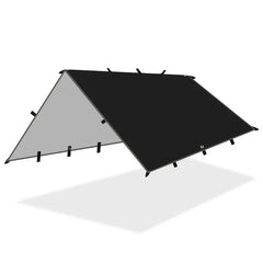 Waterproof Camping Tent Tarp – 19 Hang Points Survival Shelter, Tactical Sunshade Awning, Lightweight Outdoor Rain Fly (4x4/3x4/3x3)