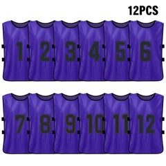 Quick-Dry Numbered Soccer Pinnies – 2/6PCS Team Sports Vests