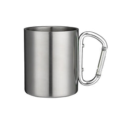 220ml Stainless Steel Camping Cup with Carabiner Handle – Portable Outdoor Travel Mug