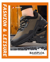 Baasploa Men’s Waterproof Hiking Shoes – Anti-Skid Outdoor Travel Sneakers