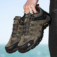 HIKEUP Men’s Suede Tactical Hiking Shoes – Outdoor Trekking Sneakers