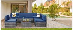 Outdoor Sectional Furniture Set – Patio Sofa & Chair Set with Cushions