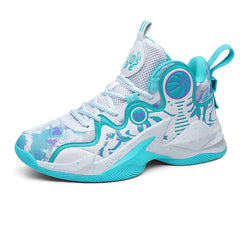 Men's Basketball Shoes No-Slip Breathable Outdoor Shoes Fashion Graffiti Training Shoes