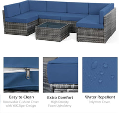Outdoor Sectional Furniture Set – Patio Sofa & Chair Set with Cushions