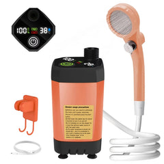 Camping Shower Pump Kit – Portable Outdoor Shower with Digital Display & 6000mAh Battery