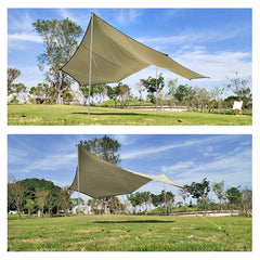 5.1x5.1m Large Waterproof Octagon Camping Tarp – Outdoor Sun Shelter Awning, Butterfly Tent Shade Canopy for Beach & Travel