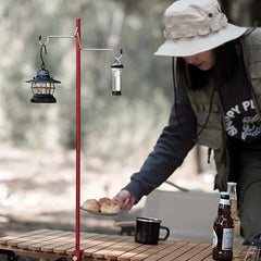 Ultralight Camping Lantern Stand – Portable Lamp Hanger & Detachable Light Holder